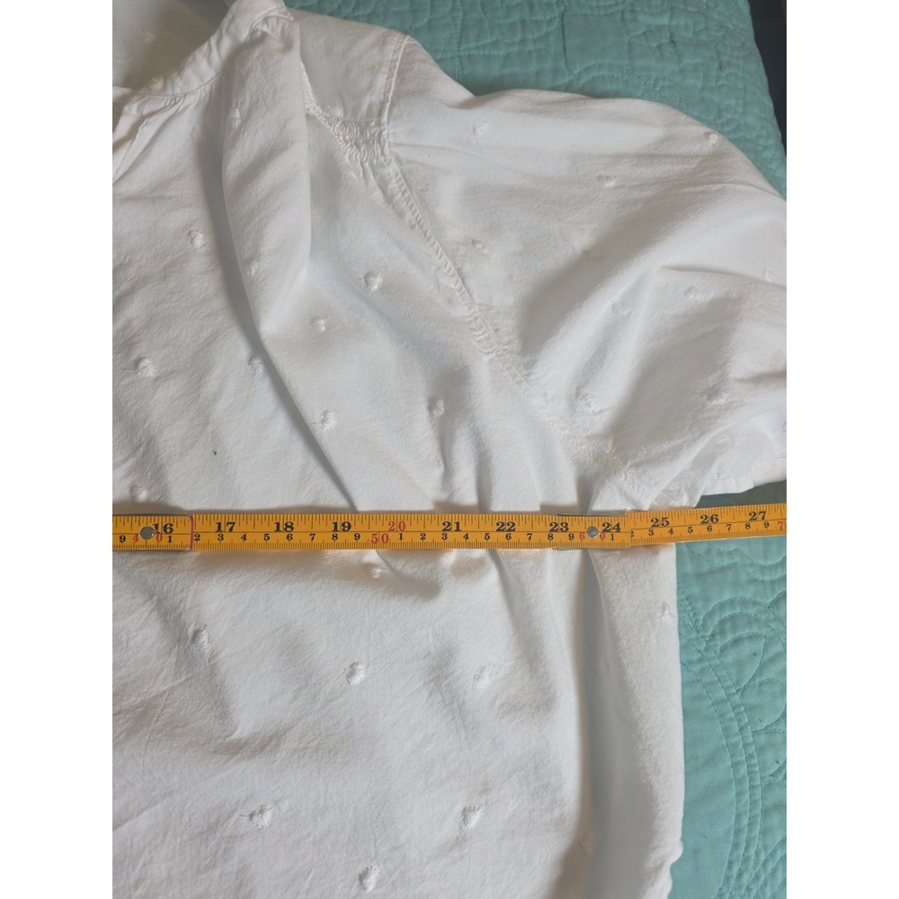 Old Navy Women's Medium Embroidered White Cotton V-Neck Puff Sleeve  Peasant Top - Picture 6 of 7